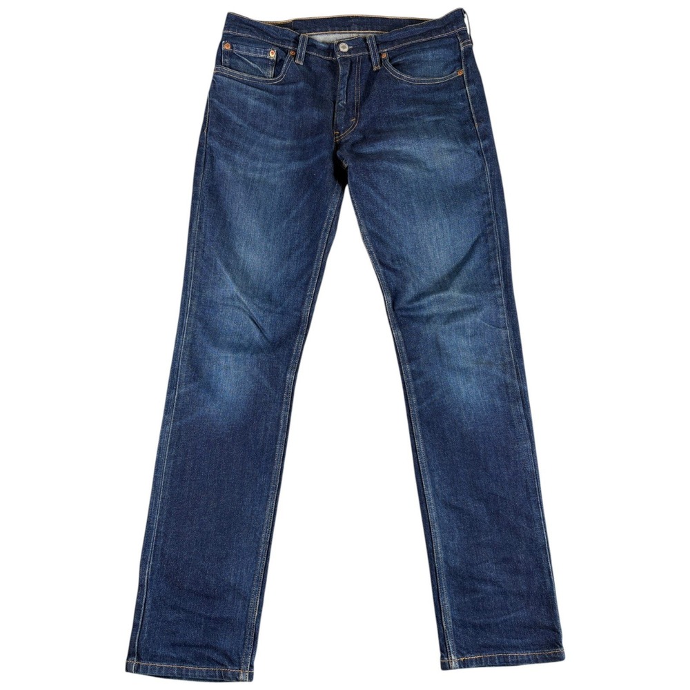 Levis 511 Slim Jeans Mens 32x32 Blue Dark Washed Premium Heritage Slim Tapered
